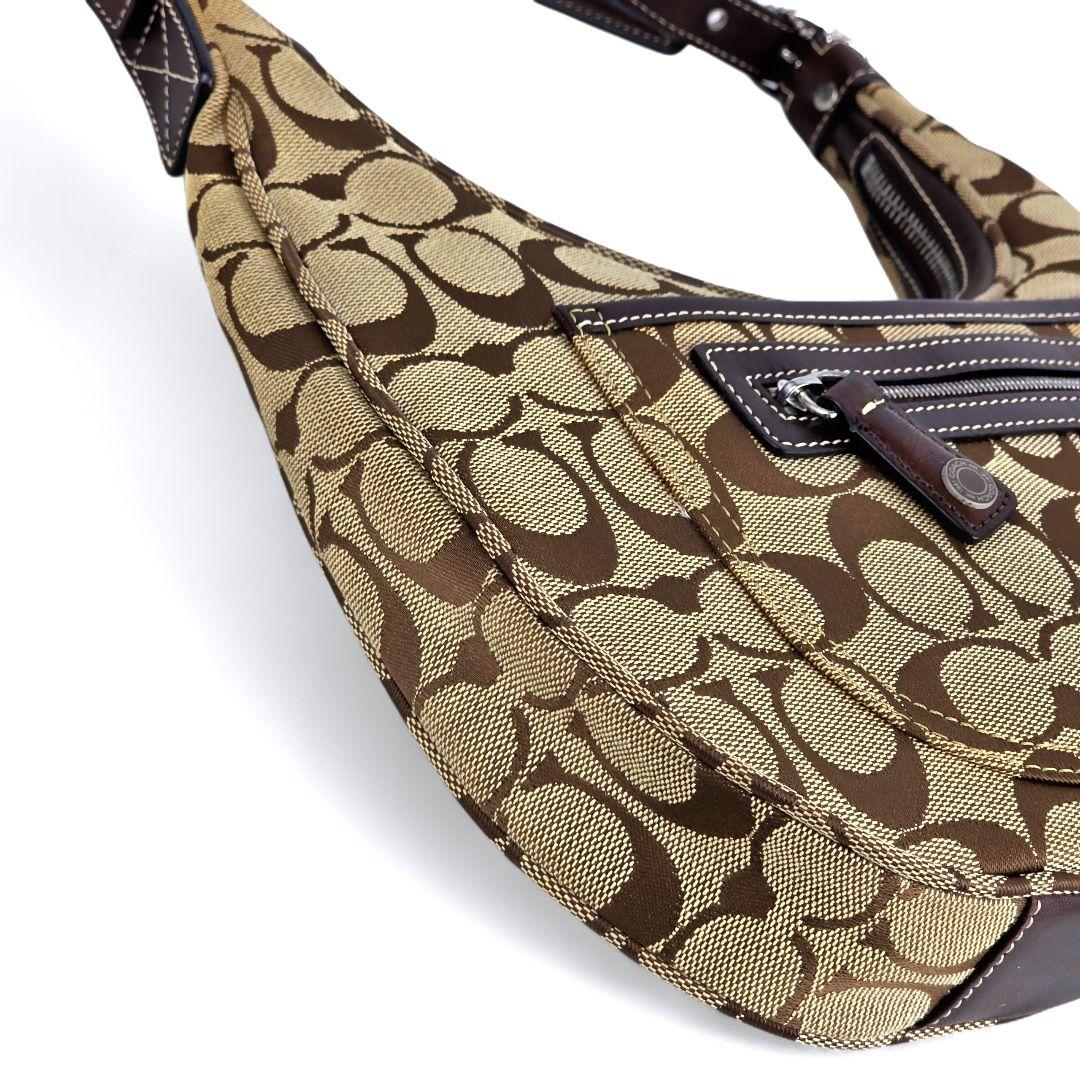 極美品 コーチ COACH シグネチャー ホーボー ショルダーバッグ 6045