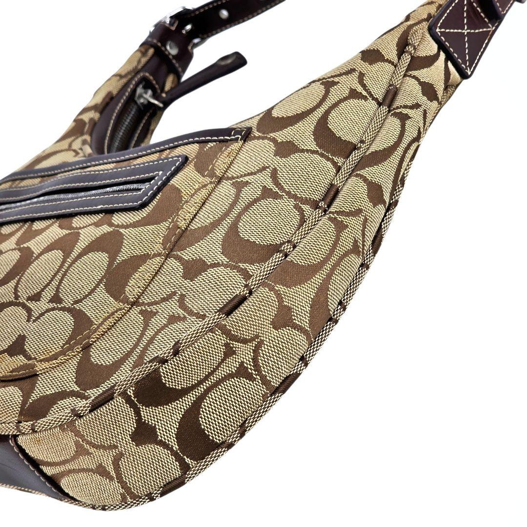 極美品 コーチ COACH シグネチャー ホーボー ショルダーバッグ 6045