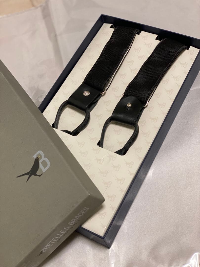 BRETTELE&BRACES メンズサスペンダー 結婚式　ブラック イタリア製