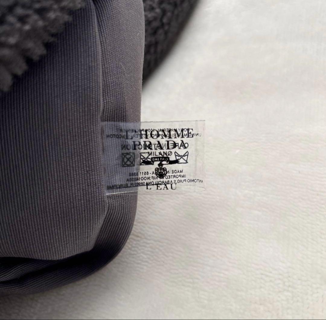 新品未使用 PRADA ノベルティ トートバッグ　テディ　ダークグレー ボワ生地