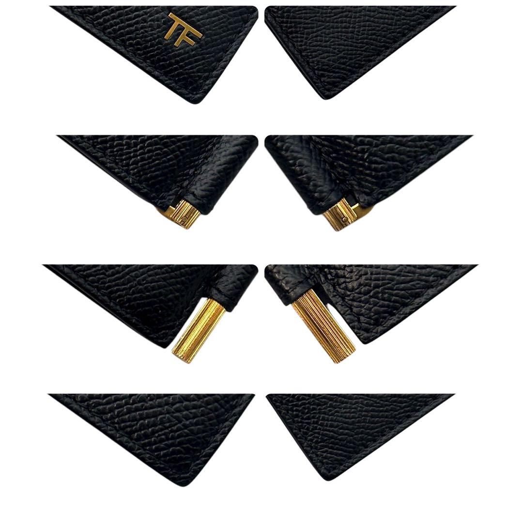 極美品 箱付 トムフォード マネークリップ 財布 札入れ カード コンパクト 黒