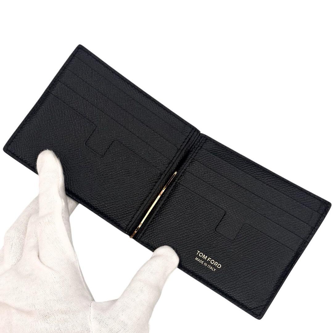 極美品 箱付 トムフォード マネークリップ 財布 札入れ カード コンパクト 黒