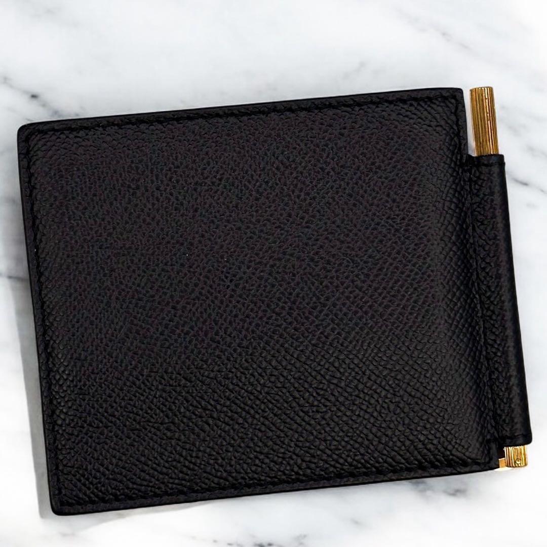 極美品 箱付 トムフォード マネークリップ 財布 札入れ カード コンパクト 黒