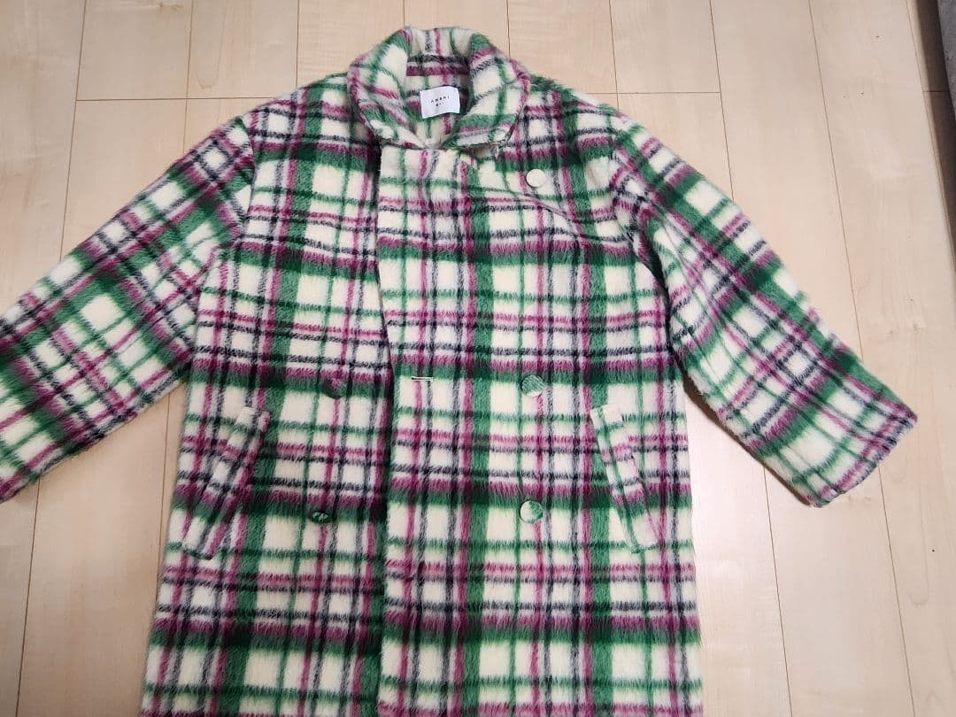 AMERI ADORABLE SHAGGY CHECK COAT　S