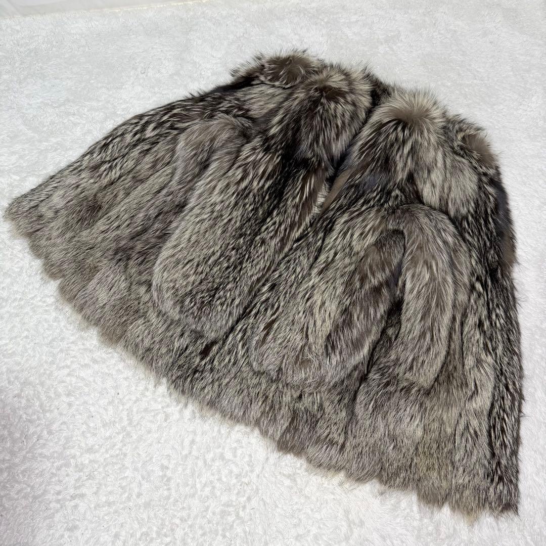 着丈90cm 肉厚 サガフォックス ロイヤル シルバーフォックス ロング 毛並◎