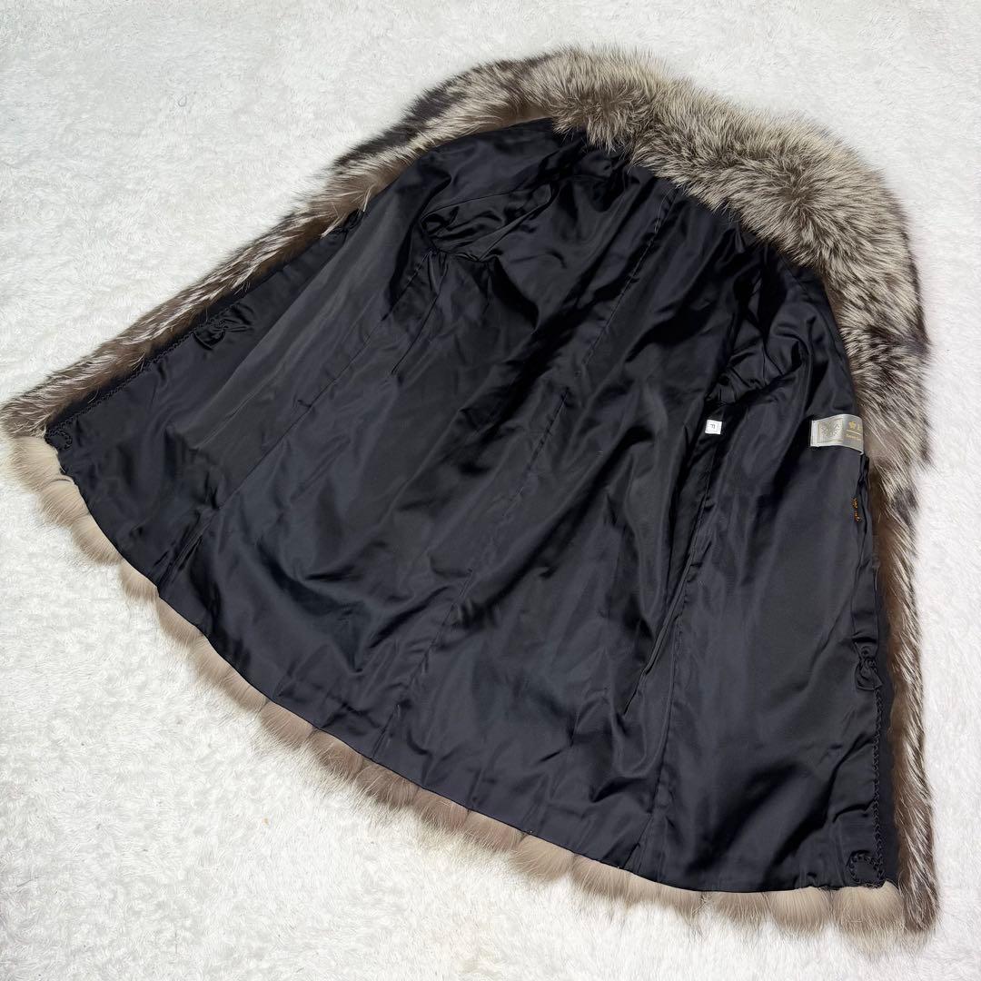 着丈90cm 肉厚 サガフォックス ロイヤル シルバーフォックス ロング 毛並◎