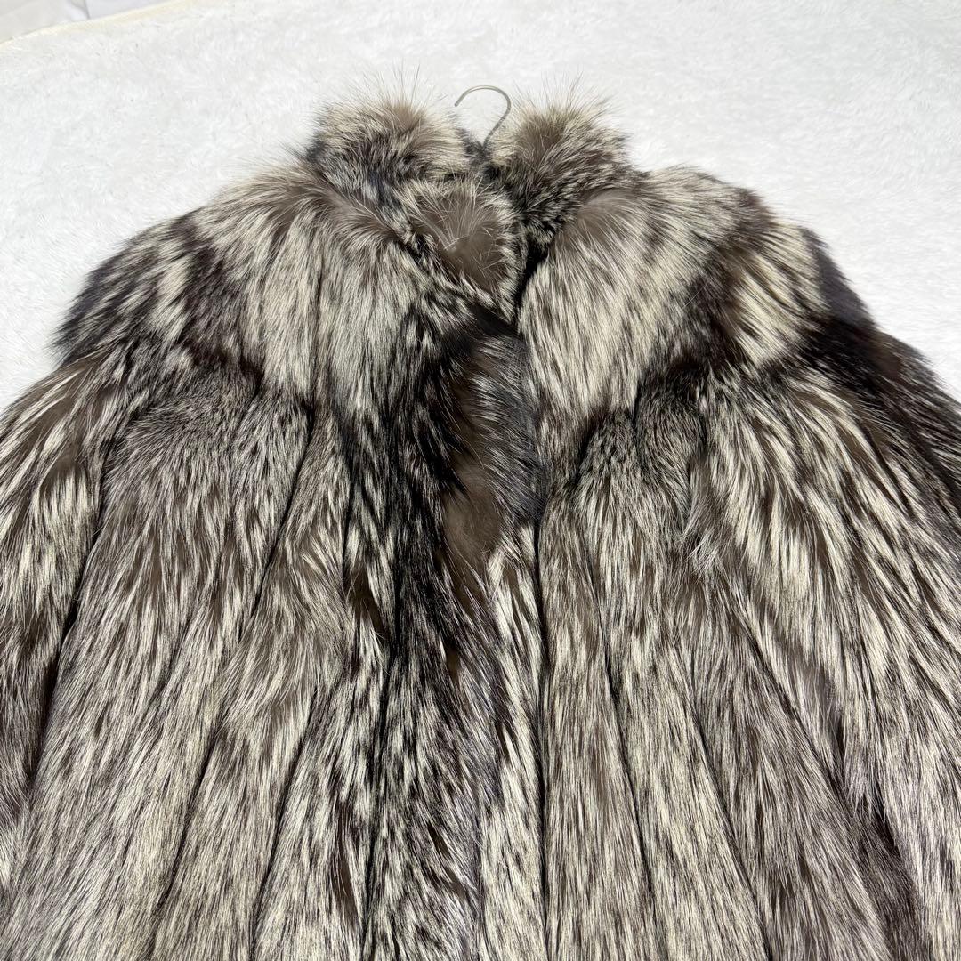 着丈90cm 肉厚 サガフォックス ロイヤル シルバーフォックス ロング 毛並◎