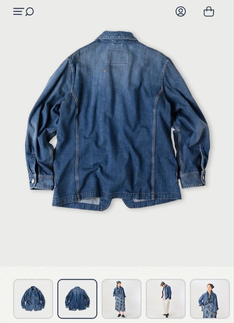 45rモンプデニムの908 4ポケットシャツ（インディゴ 淡）