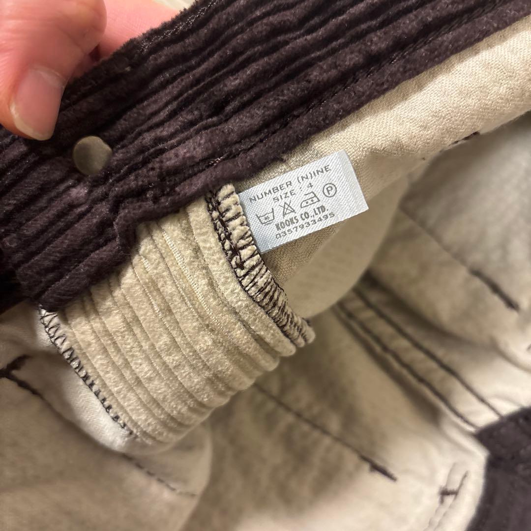 激レア⭐️02AW NUMBER NINE コーデュロイパンツ ツートン　サイズ4