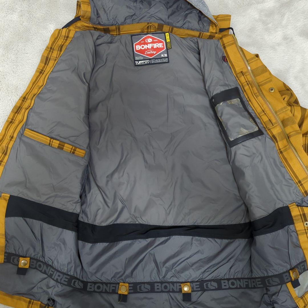 BONFIRE スノーボードウェア 上下セット チェック柄 内側ビニール破れ