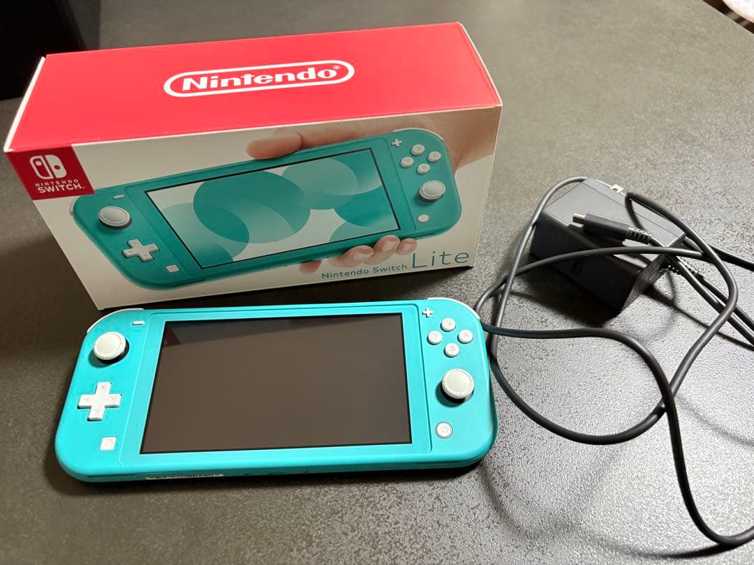 Nintendo Switch Lite ターコイズ 外箱、充電アダプター有