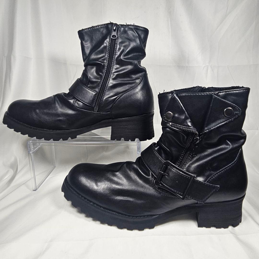 【美品】BOREDOM ボアドム サイドジップ ブーツ ブラック 27cm