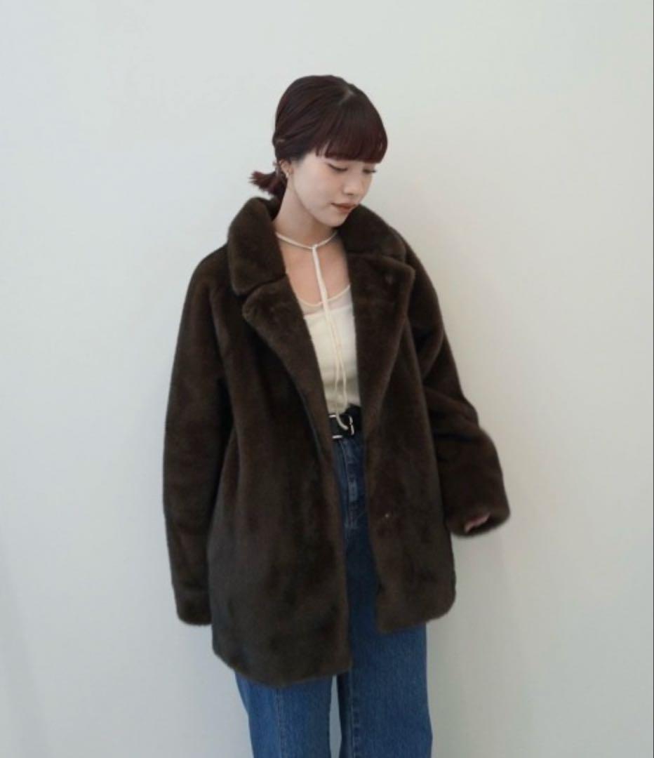 新品未使用アンヌークanuke Eco Minkfur Jacketブラウン36