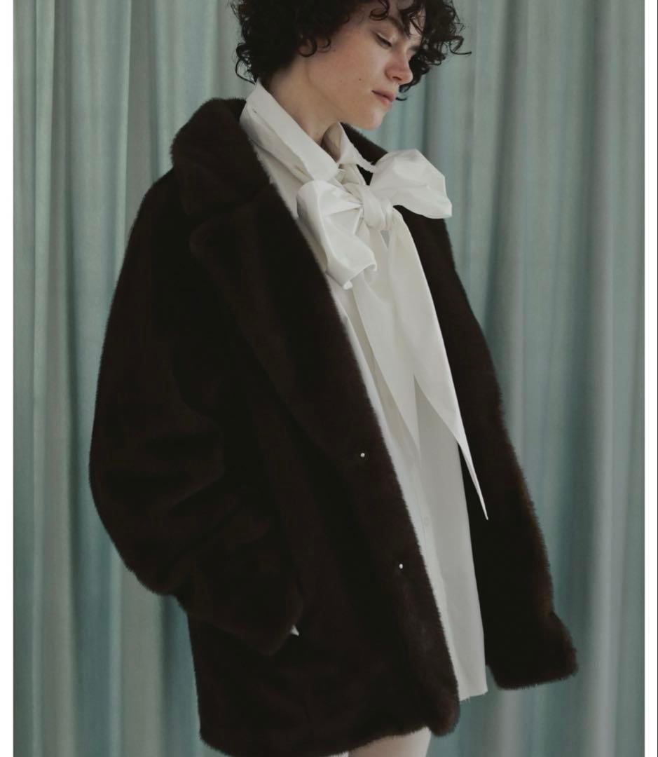 新品未使用アンヌークanuke Eco Minkfur Jacketブラウン36