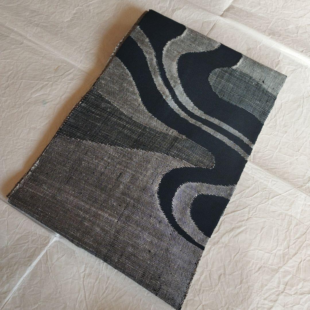 正絹　手織り真綿紬名古屋帯