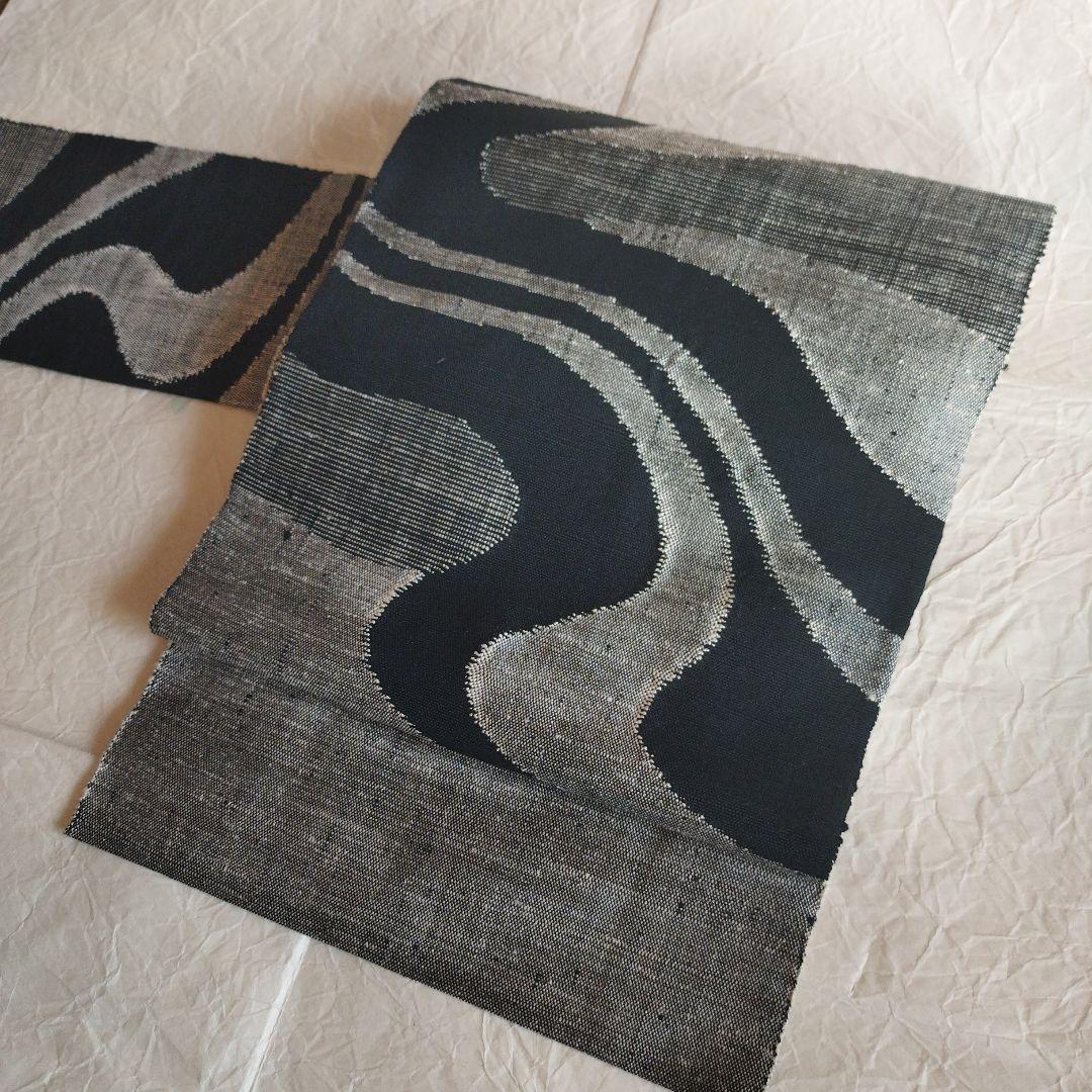 正絹　手織り真綿紬名古屋帯