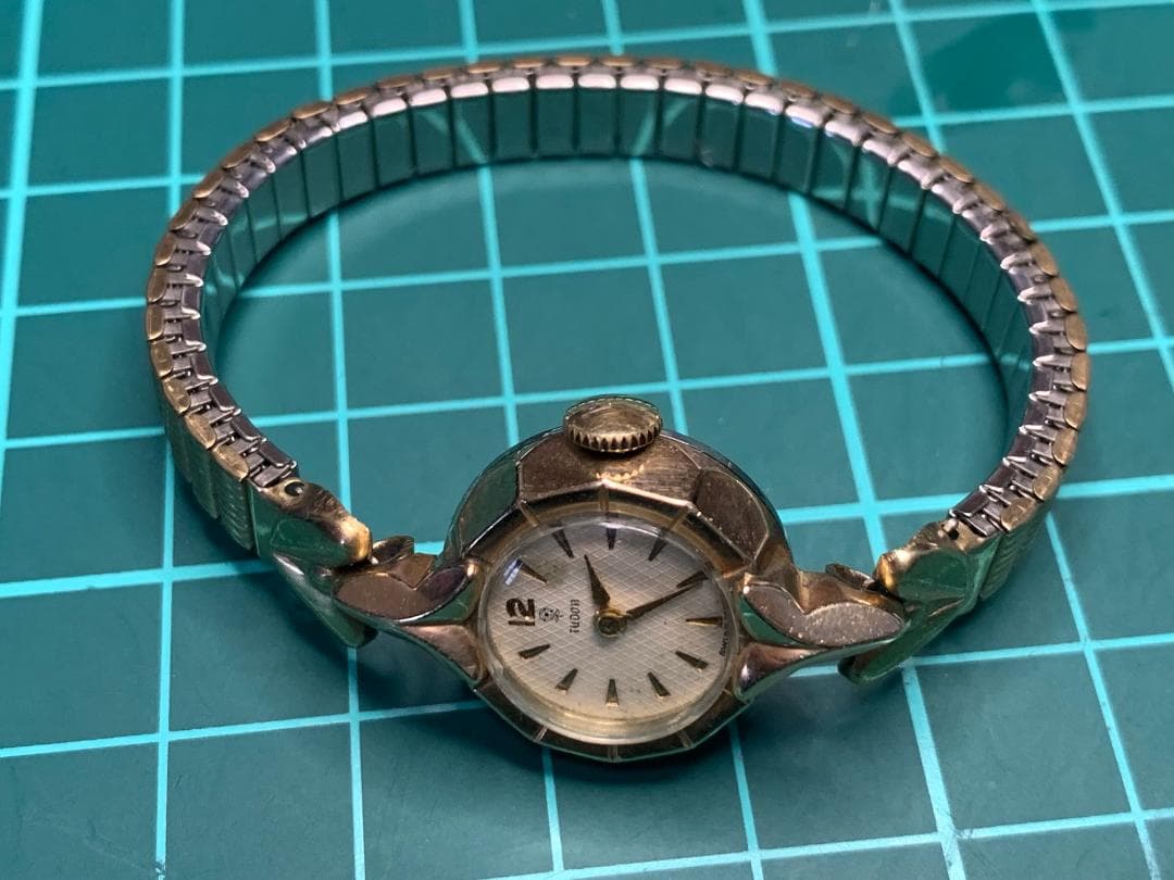 最終値下げTUDOR チュードル カクテルウォッチ 薔薇文字盤 手巻1950年代