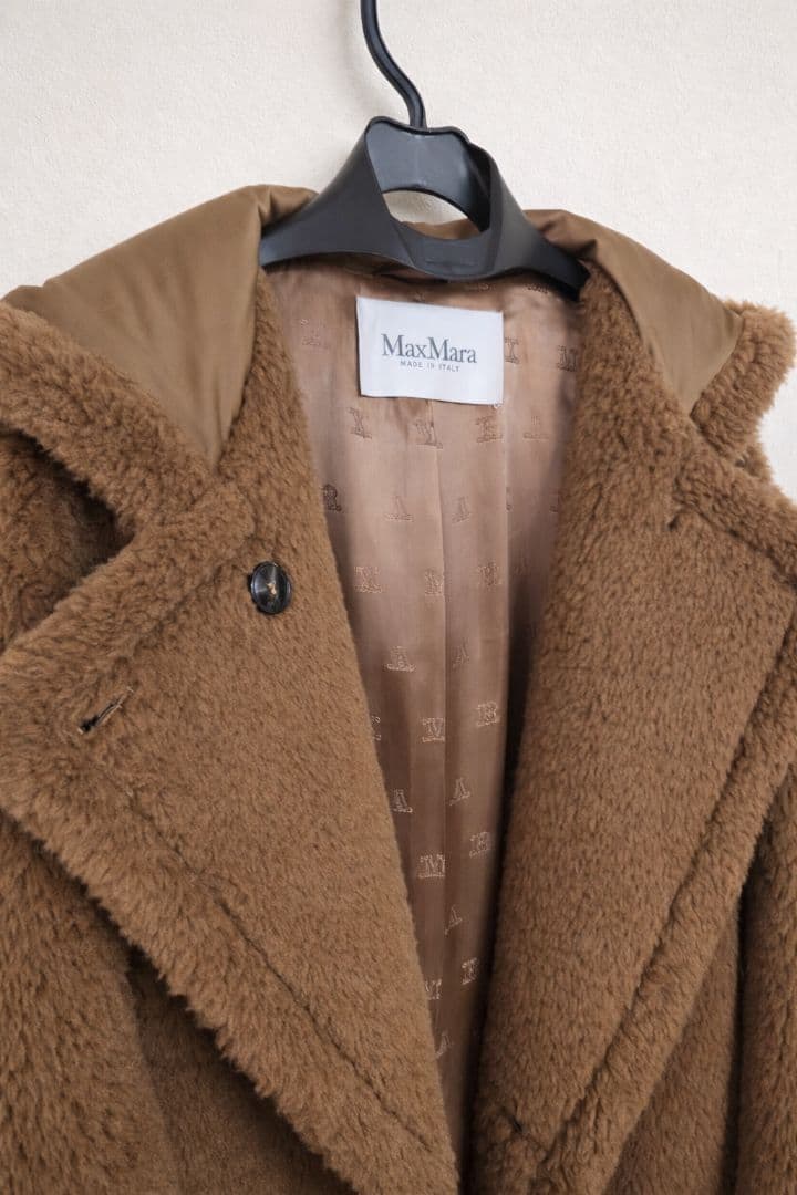 Max Mara テディベア風 フーデッド ロング　ファーコート　ヴィンテージ