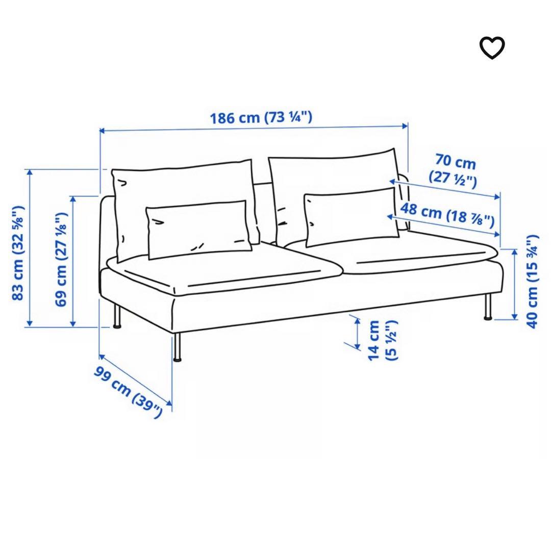 SODERHAMN ソーデルハムン カバー 3人掛けソファセクション用