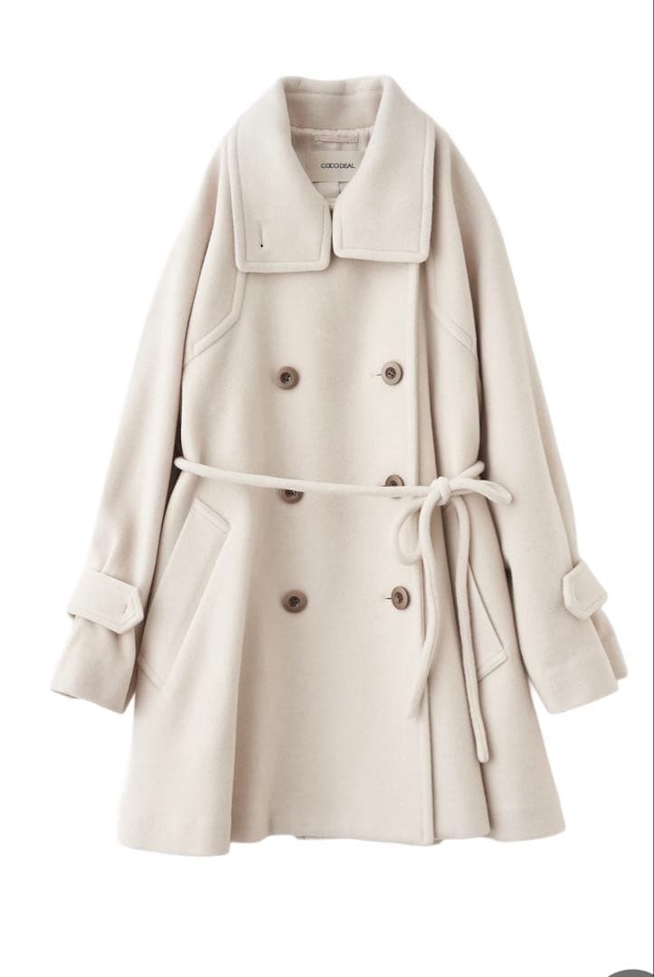 【新品未使用美品】COCODEAL スタンドカラーミドル丈トレンチコート