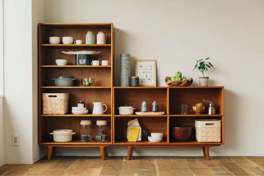 ミッドセンチュリー　ビンテージ家具　木製モダン本棚 5段 ブラウン