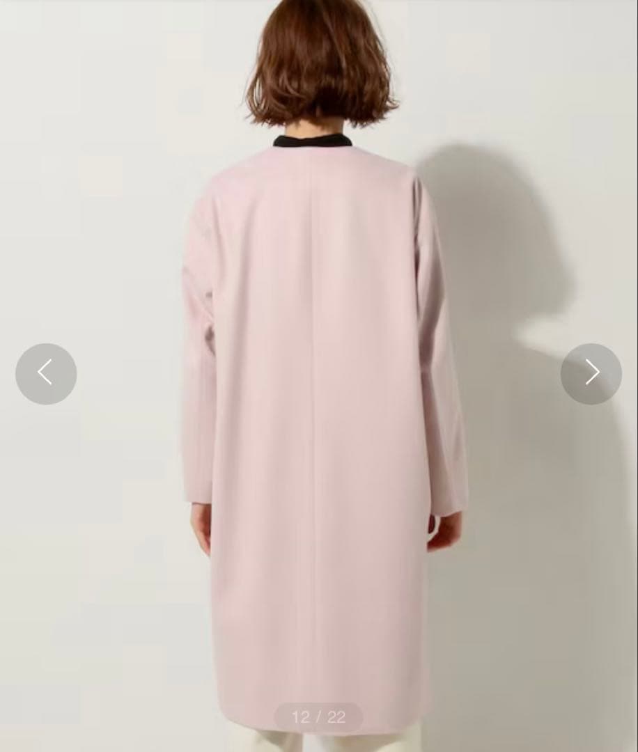 【極美品】UNITED ARROWS◇サイズ38◇ノーカラー コート◇ウール