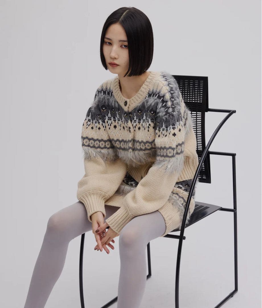 スカート Ameri UND LADY NORDIC KNIT SKIRT