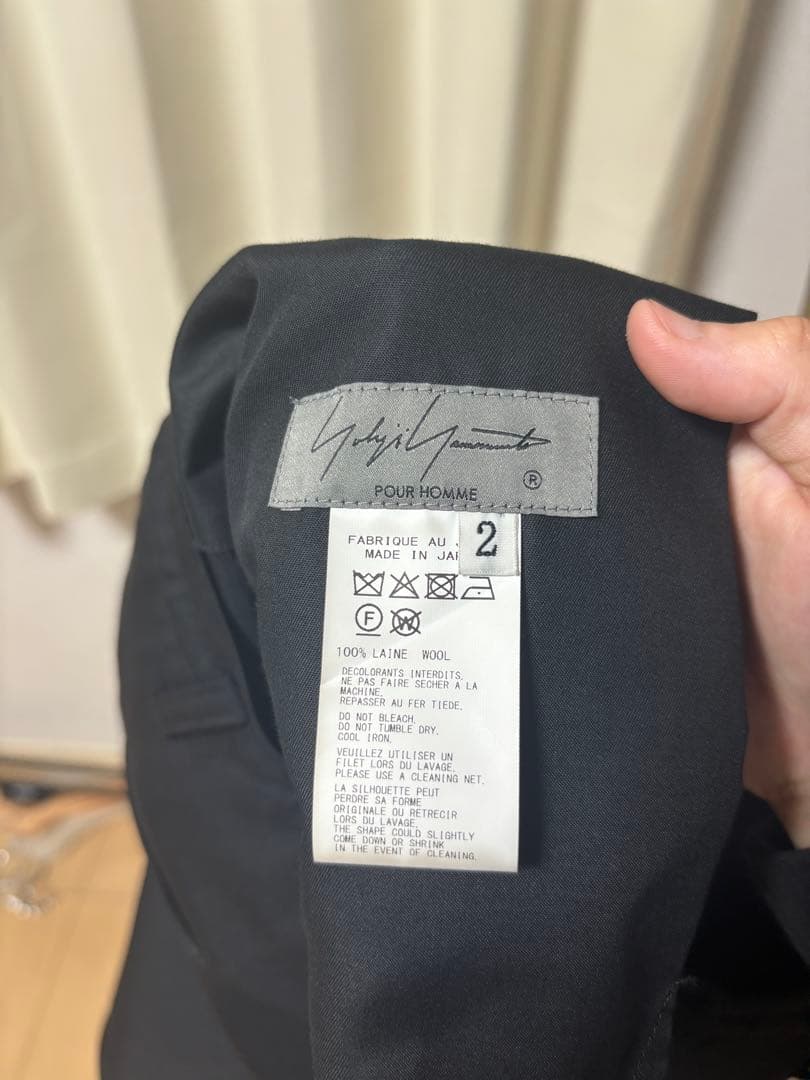 Yohji Yamamoto POUR HOMME シワギャバタブワイドパンツ