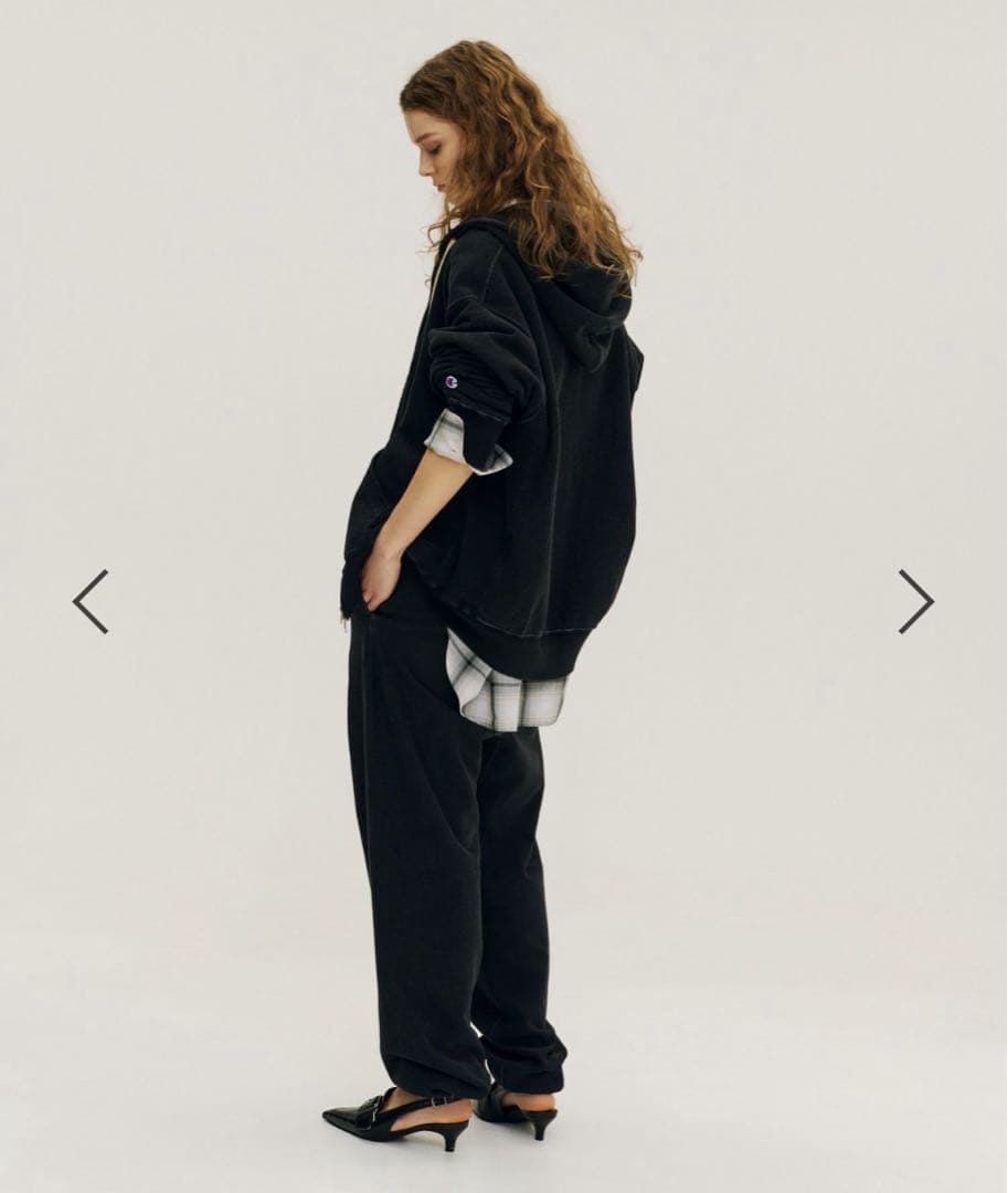 JEANASIS 25周年 Championコラボ ジップパーカー ブラック