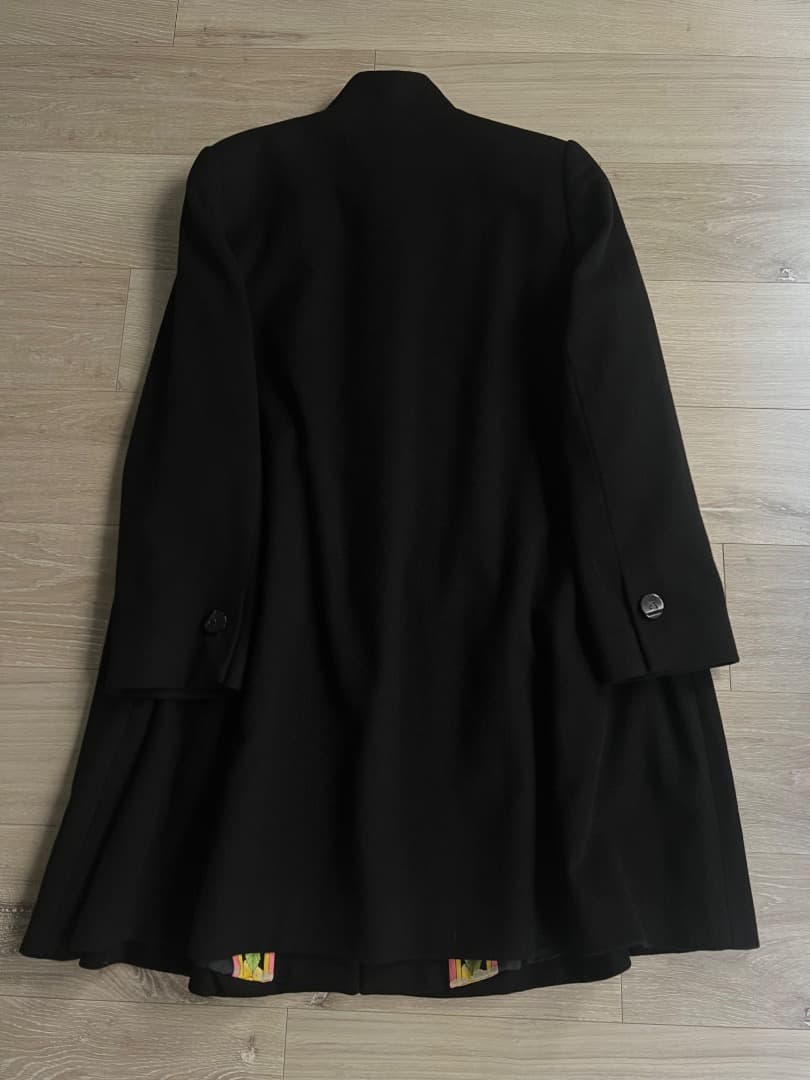 【美品】LEONARD レオナール　カシミヤ 混 ロングコート 薔薇 花柄