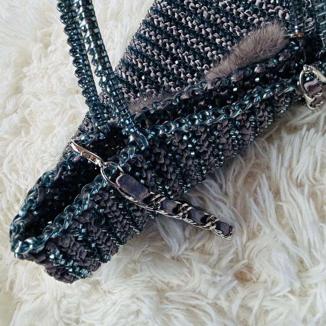 可愛い★アンテプリマ　ワイヤーポシェット　ファーリボン付き