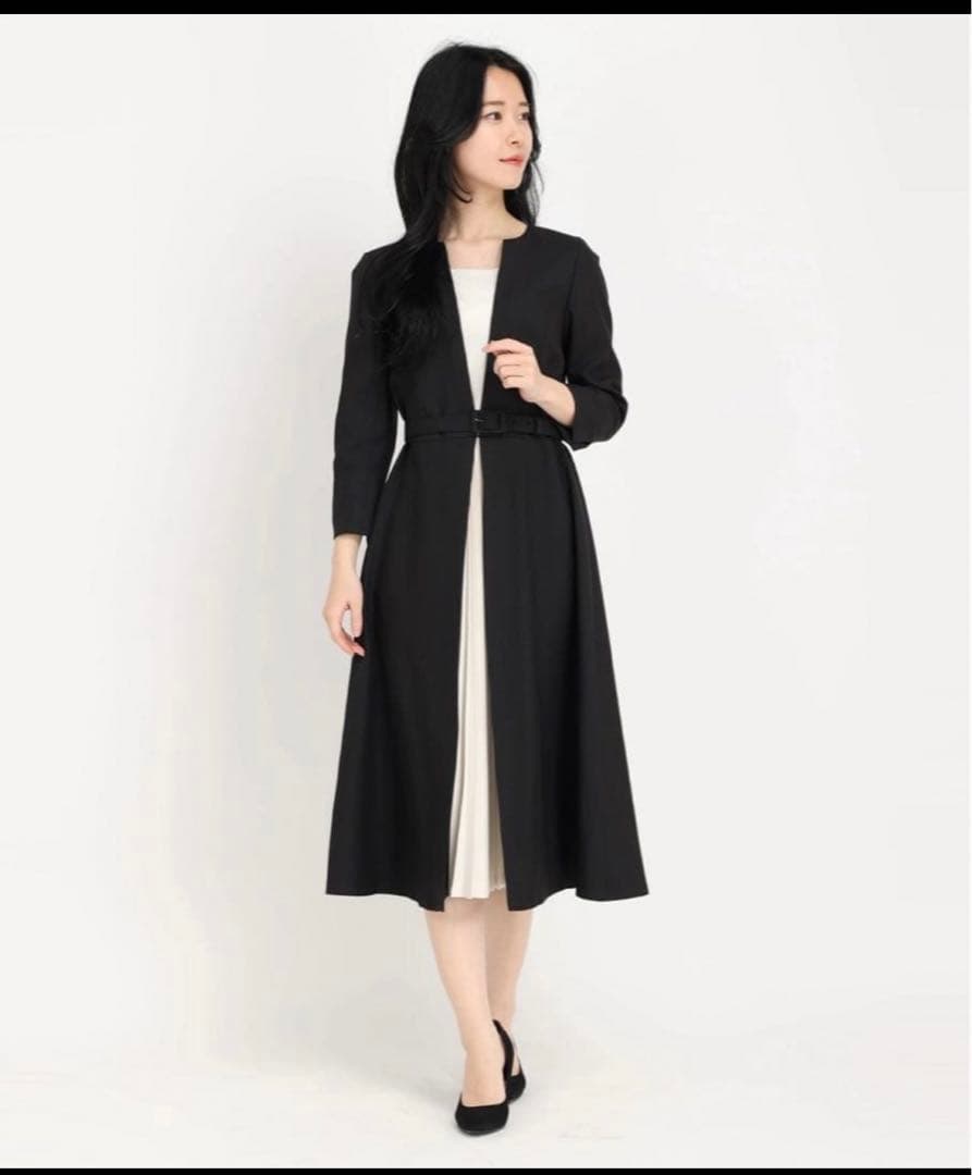 お値下げしましたSTRAWBERRY FIELDS 黒 ロングワンピース 七分袖