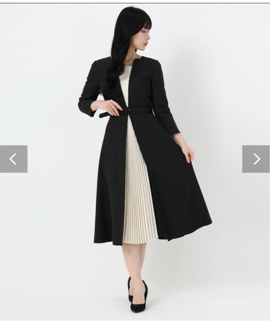 お値下げしましたSTRAWBERRY FIELDS 黒 ロングワンピース 七分袖