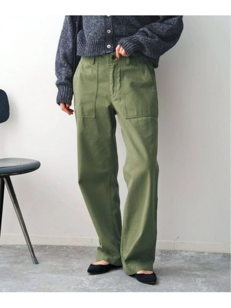 Spick & Span ワークパンツ 34 カーキ