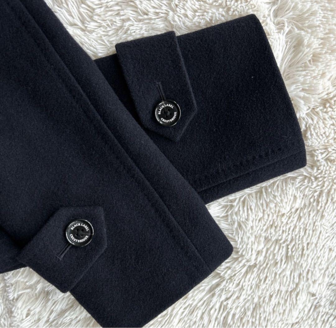 希少L ブラックレーベル　ピーコート　紺