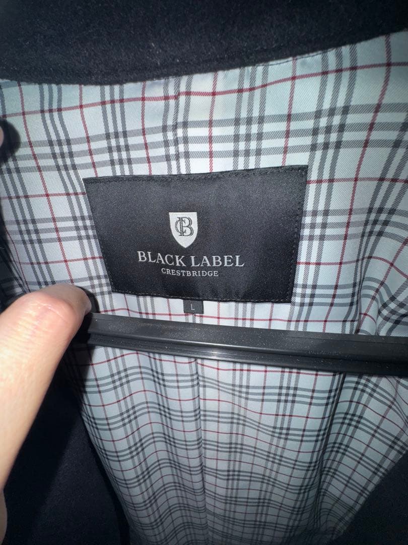 希少L ブラックレーベル　ピーコート　紺