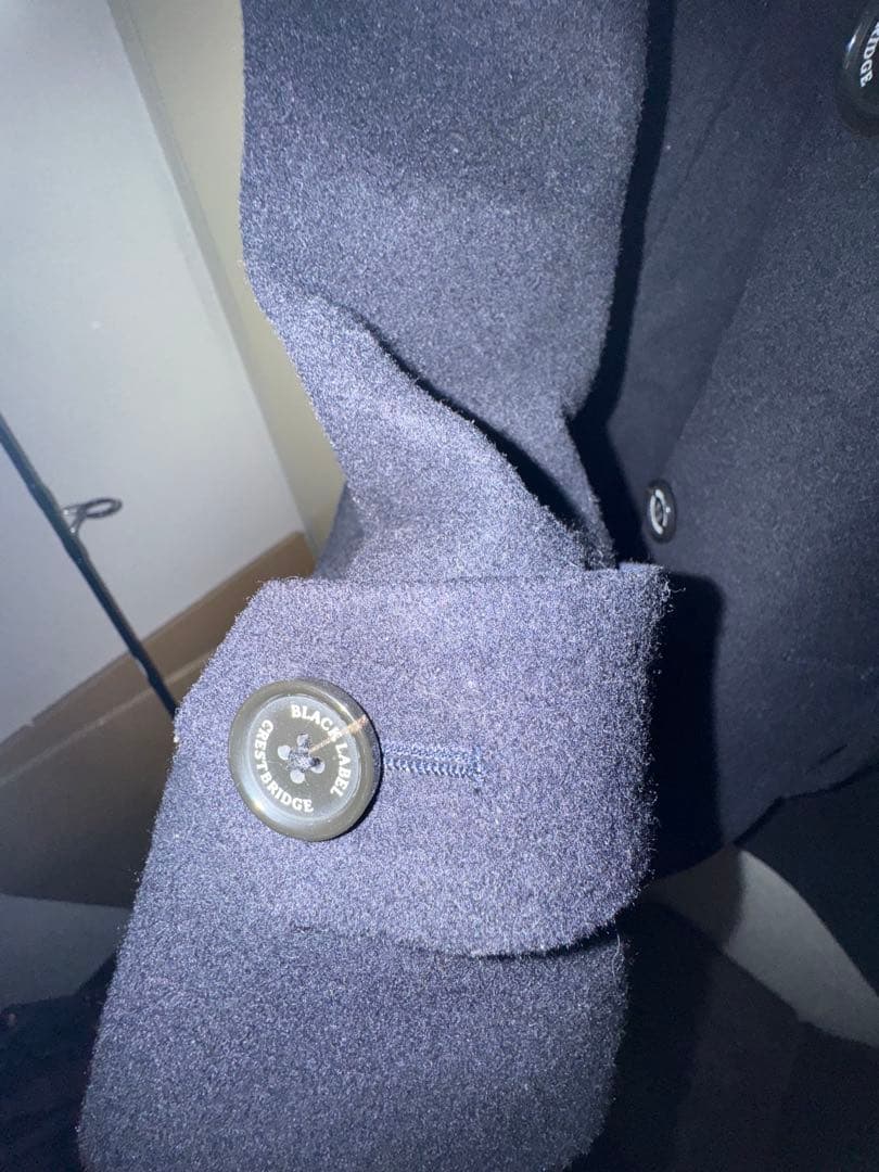 希少L ブラックレーベル　ピーコート　紺