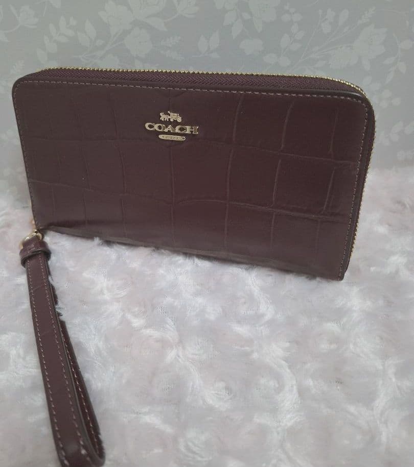 エンボスド/クロコ型押し/52424/長財布/レザー/RED