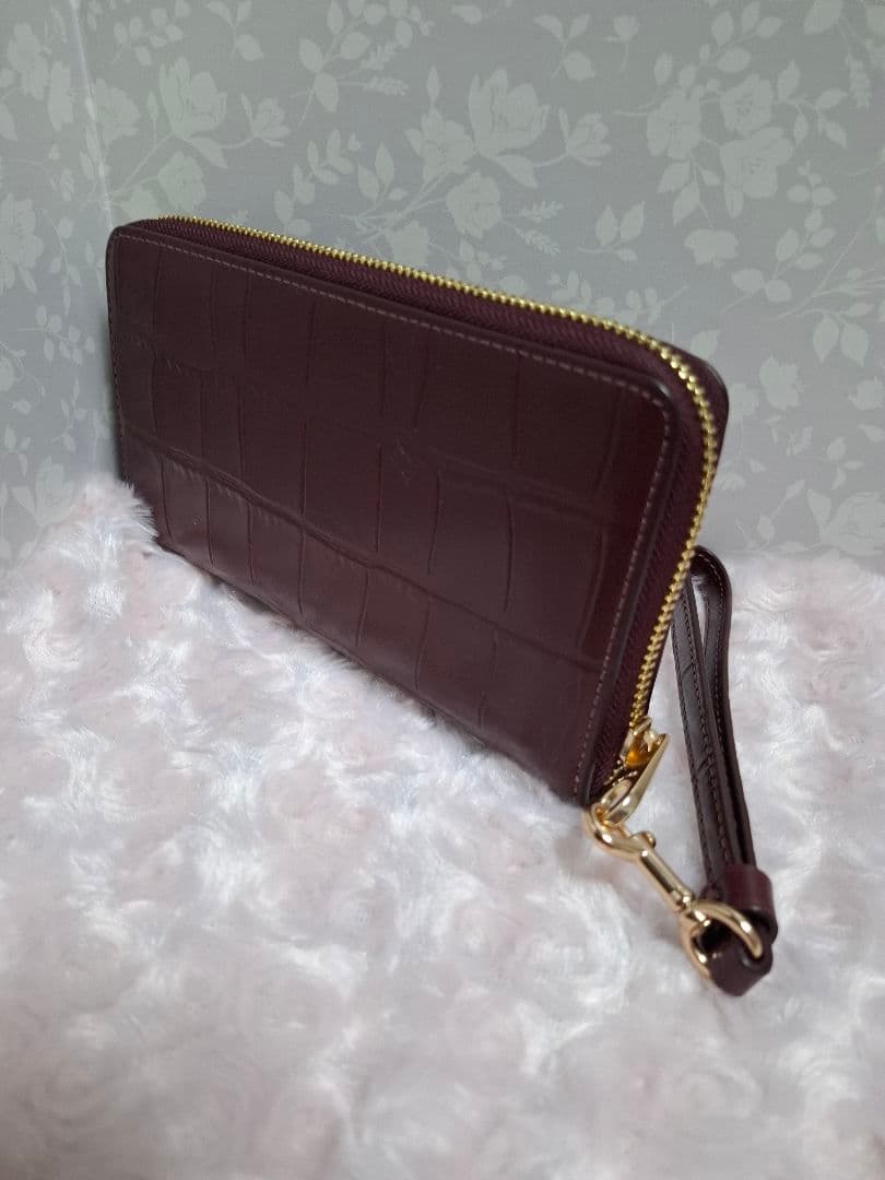 エンボスド/クロコ型押し/52424/長財布/レザー/RED