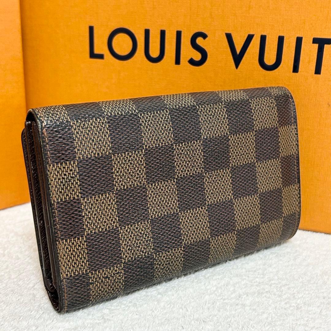 ルイヴィトン　ダミエ　二つ折り財布　トレゾール　ポルト