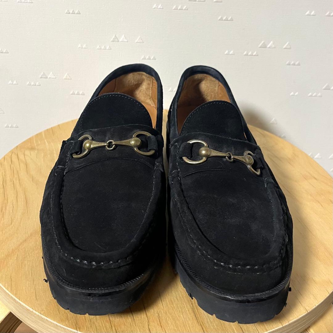 美品 イル モカシーノ スエード レザー ホースビット ローファー 黒
