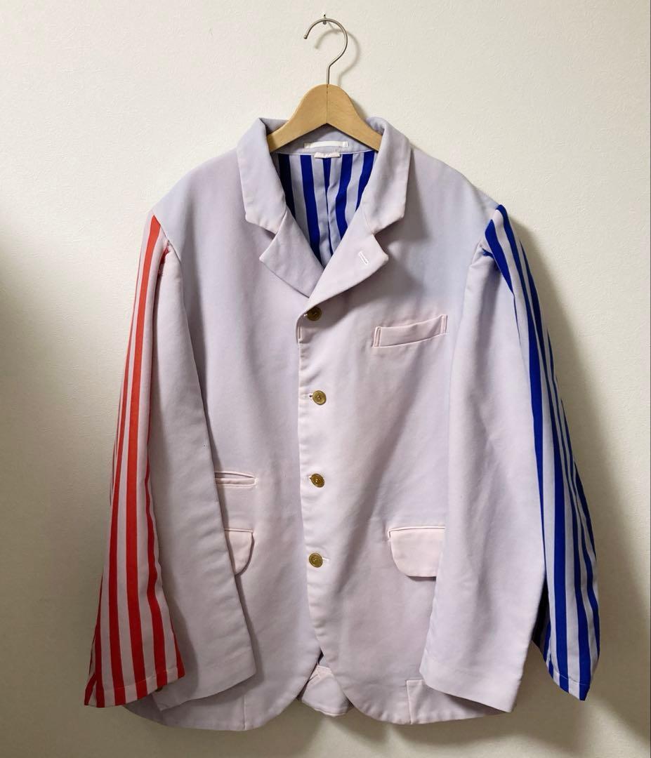 コムデギャルソンオムプリュス　23ss ストライプ　ドッキング　ジャケット