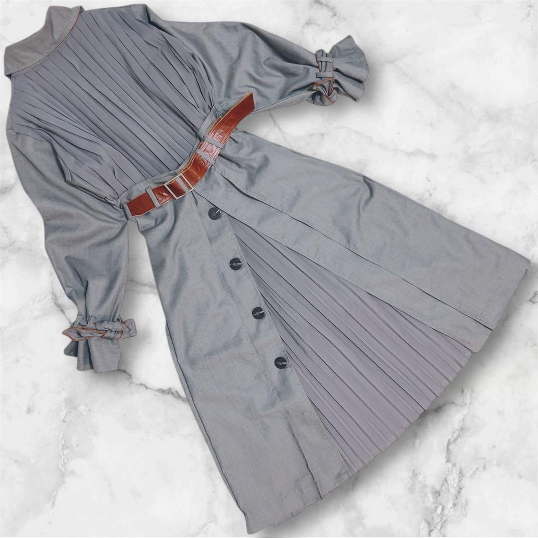 美品AMERI VINTAGE ロングコート 春秋 プリーツ ステンカラーコート