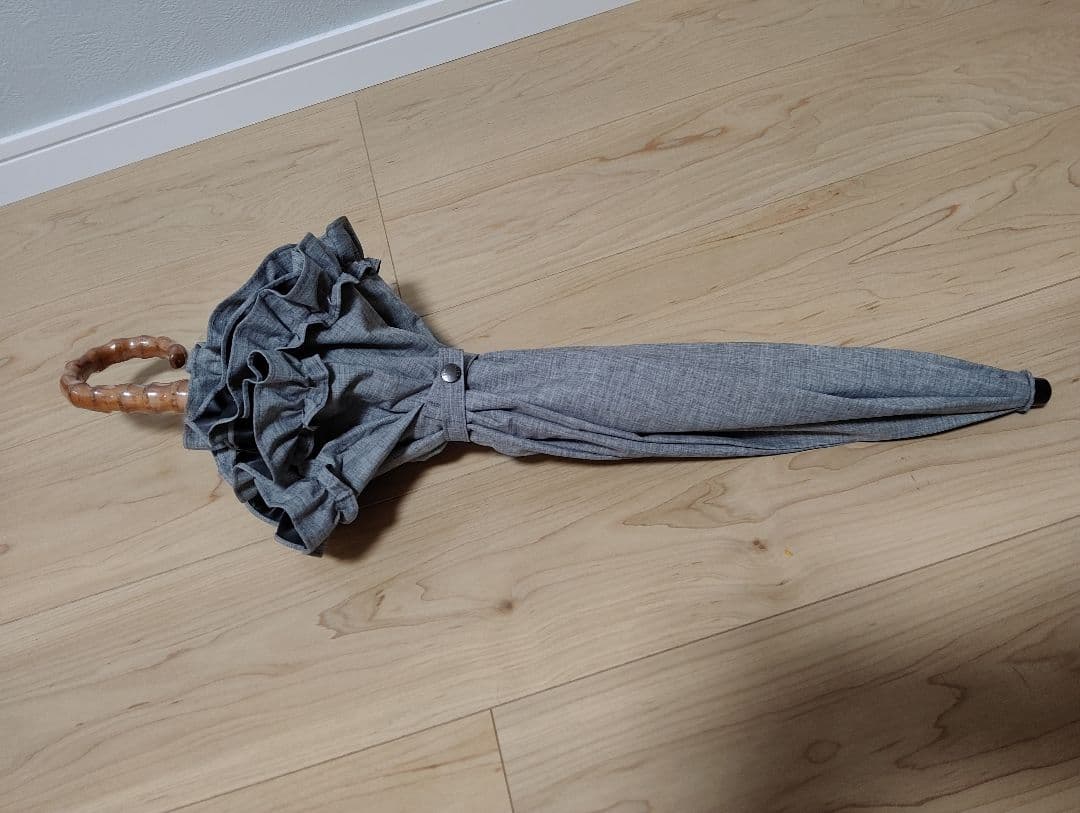 芦屋ロサブラン 折りたたみ日傘 ダンガリーグレー 曲がり手元　二段折り