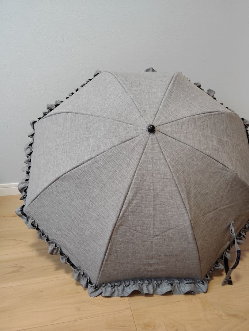芦屋ロサブラン 折りたたみ日傘 ダンガリーグレー 曲がり手元　二段折り