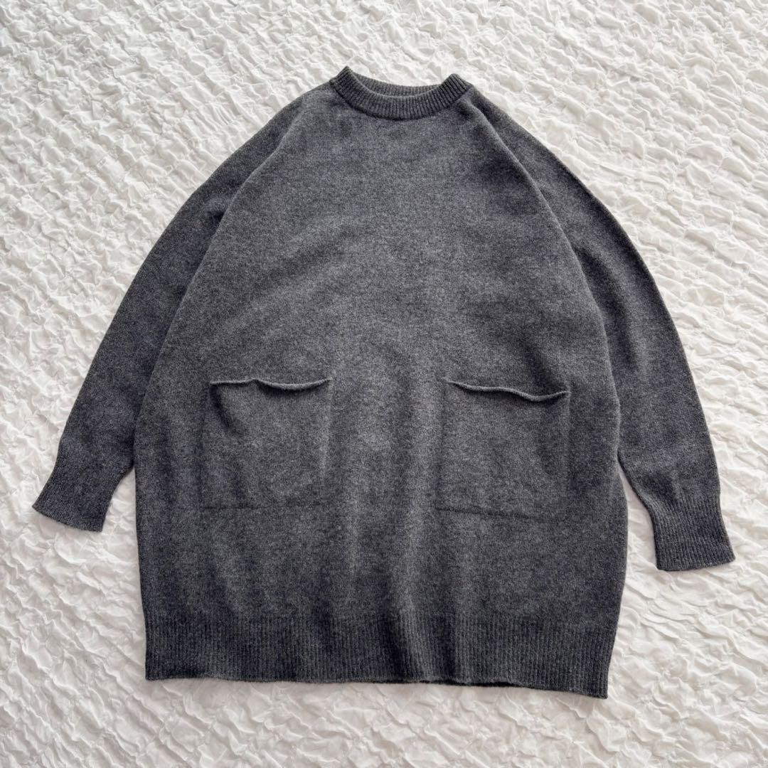 【美品】 スピックアンドスパン クルーネック ワイドチュニック プルオーバー