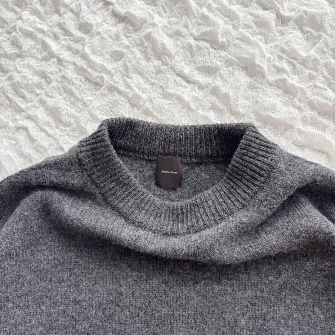 【美品】 スピックアンドスパン クルーネック ワイドチュニック プルオーバー