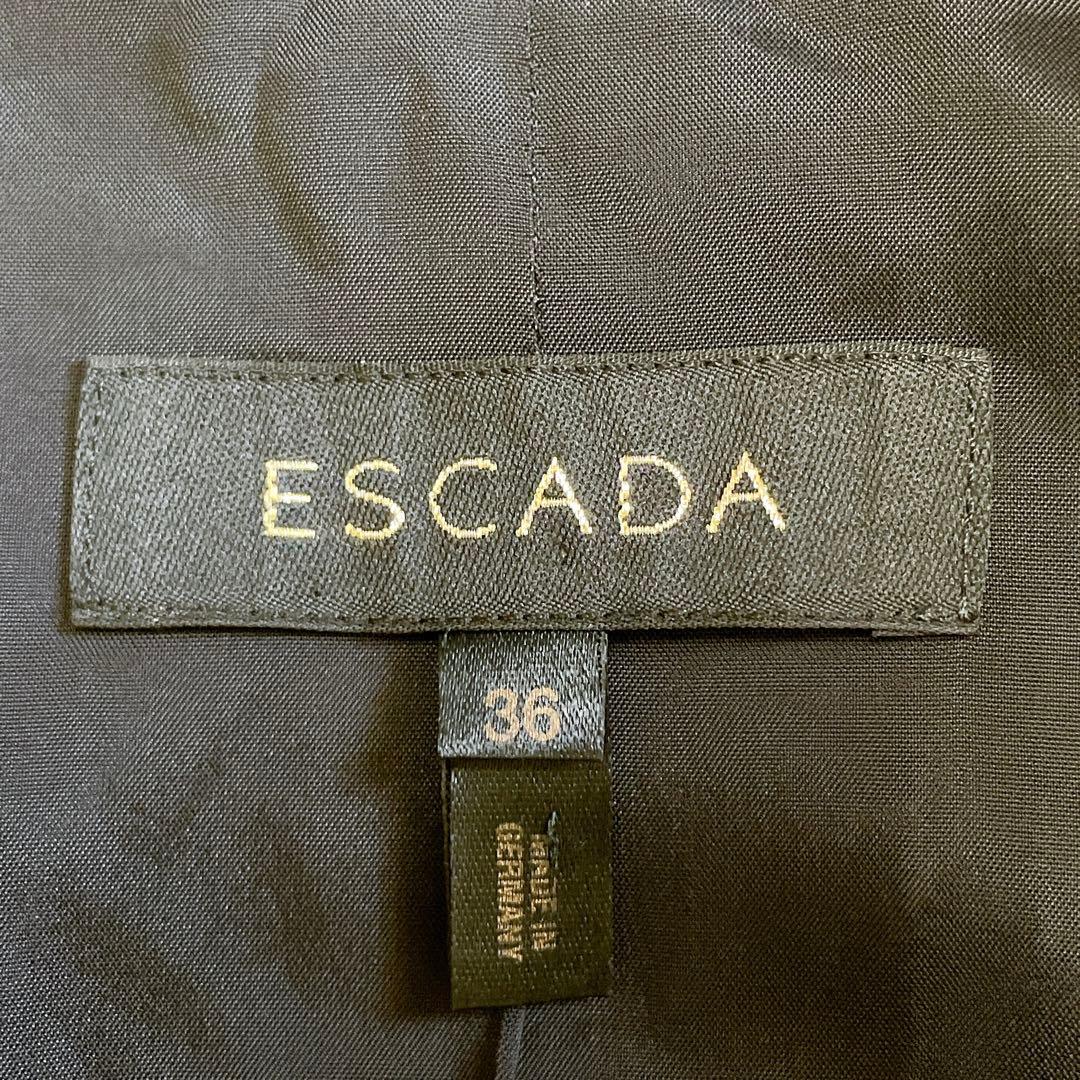 美品 華やか ESCADA ジャケット 羽織り パール ラメ 伸縮 S ドイツ製