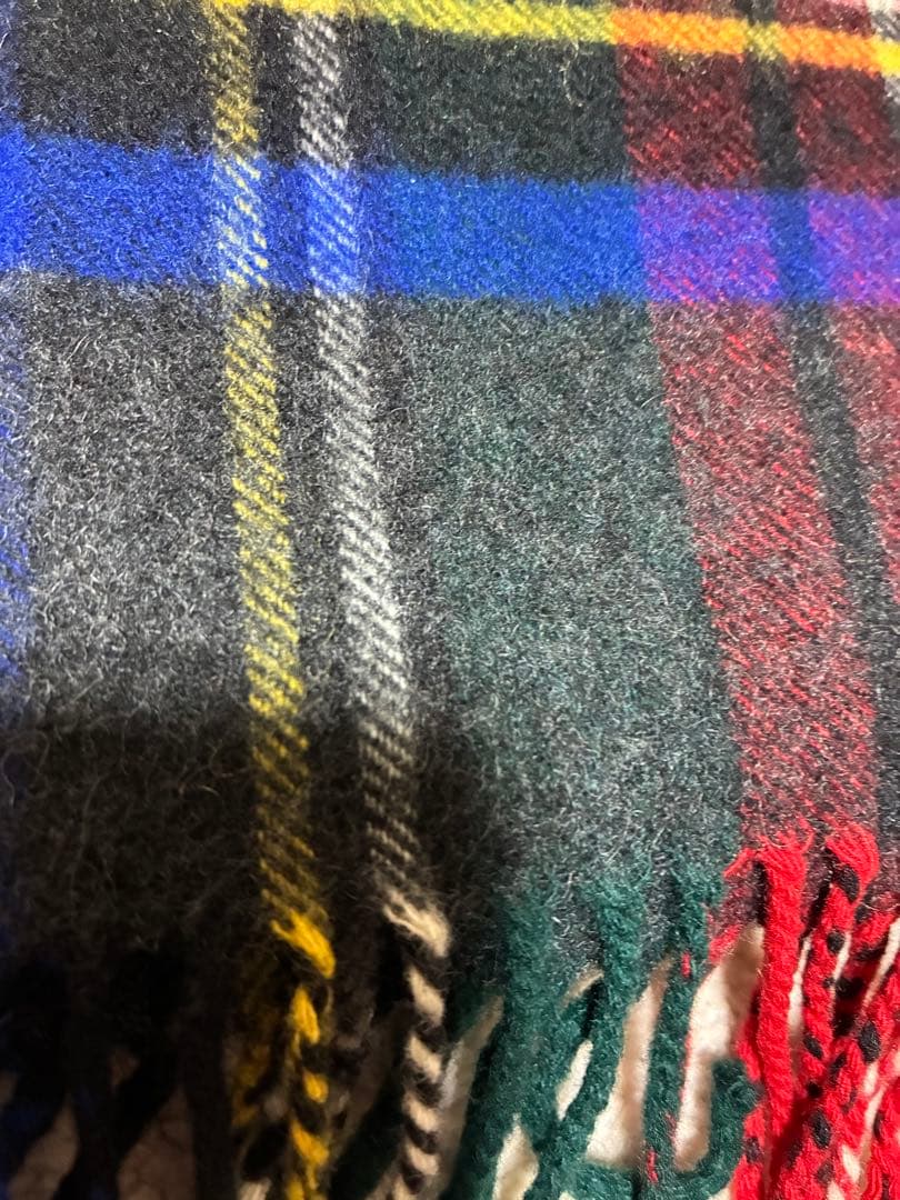 ジョンストンズ カシミヤ100% 中判ストール　チャコールグレースチュワート