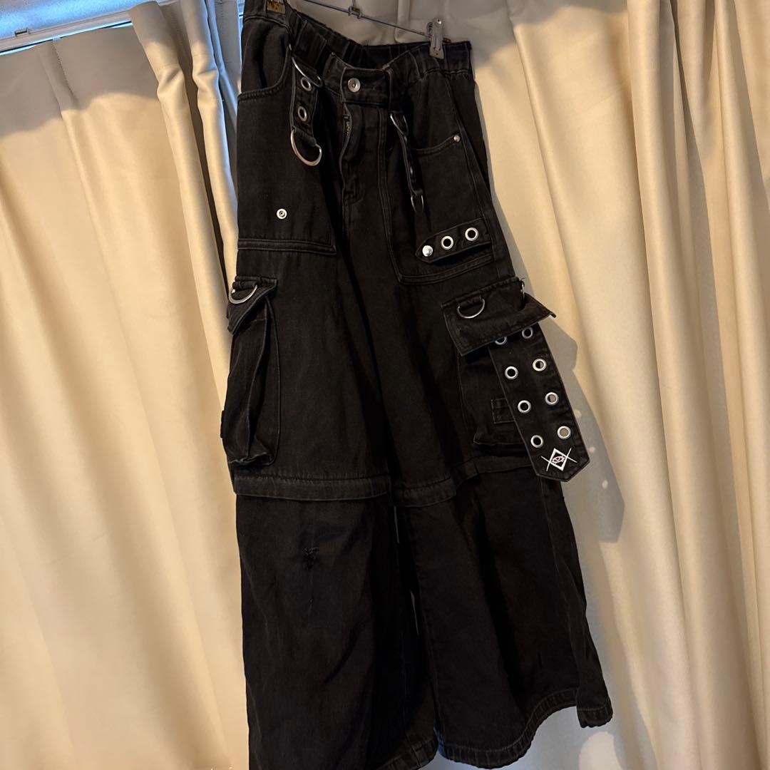 REFLEM ブラック カーゴパンツ フリーサイズ